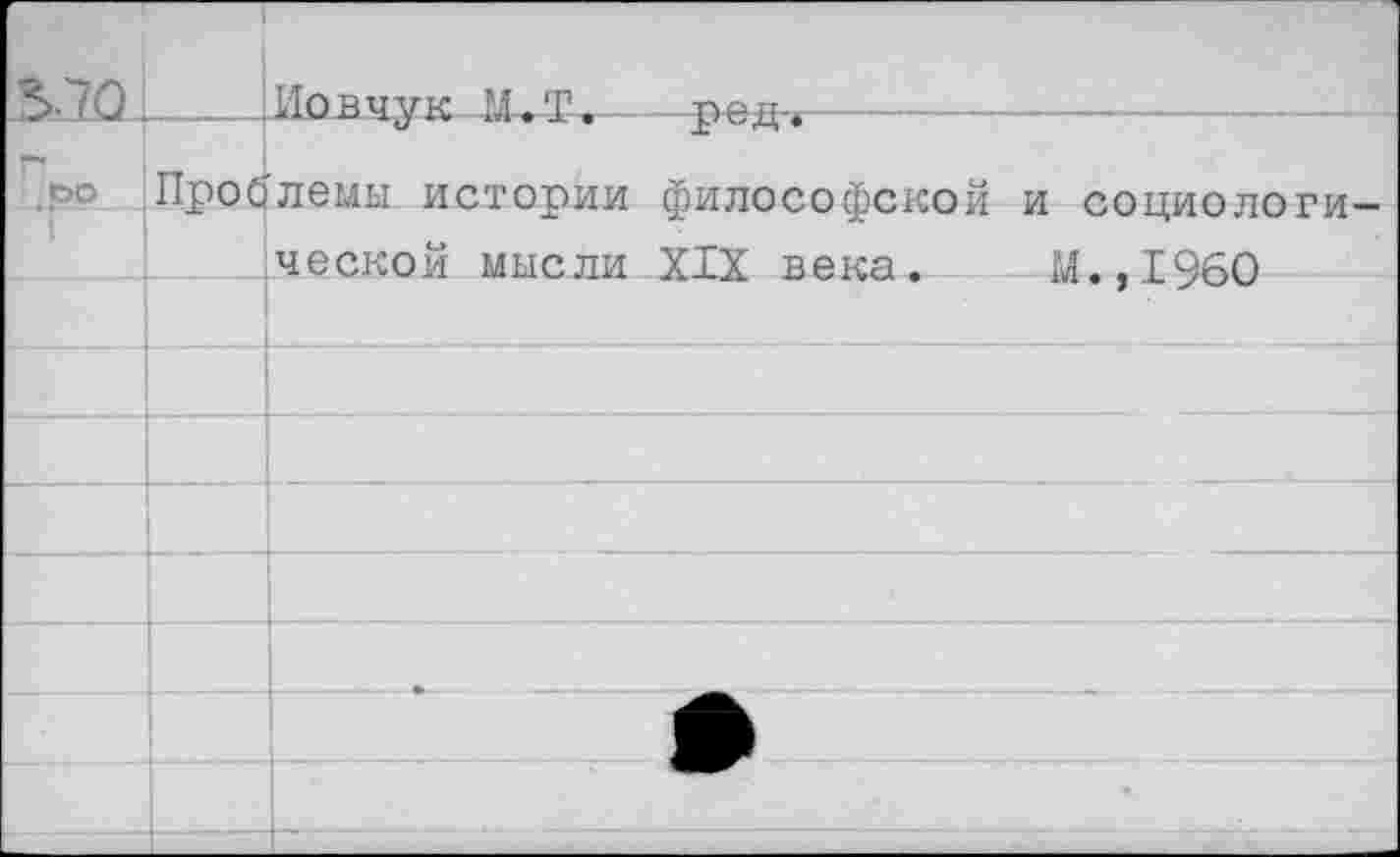 ﻿-----'Ио в чу к -М.Т.-род,
,оо Проблемы истории философской и социологической мысли XIX века. М.,1960